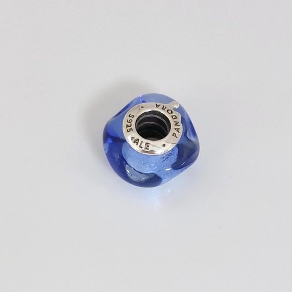 Pandora Wavy Blue Murano Glass Charm Bead with box - Picture 6 of 9